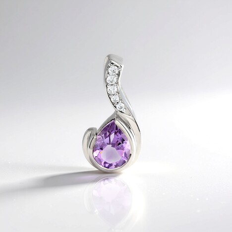 Ciondolo in argento con Ametista Rose de France