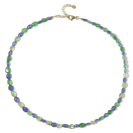 Zilveren halsketting met tanzanieten