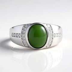 Anello in argento con Giada Canadese