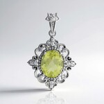 Pendentif en argent et Quartz de l'Ouro Verde