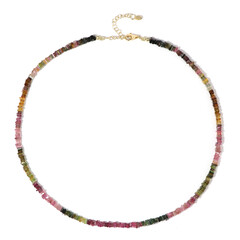 Zilveren halsketting met toermalijnen