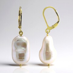 Orecchini in argento con Perla d'Acqua Dolce Bianca (TPC)