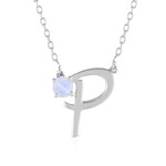 Regenbogen-Mondstein-Silbercollier