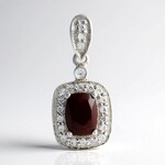 Pendentif en argent et Œil-de-tigre rouge
