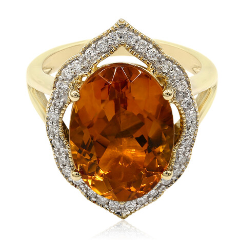 Anello in oro con Citrino Mandarino