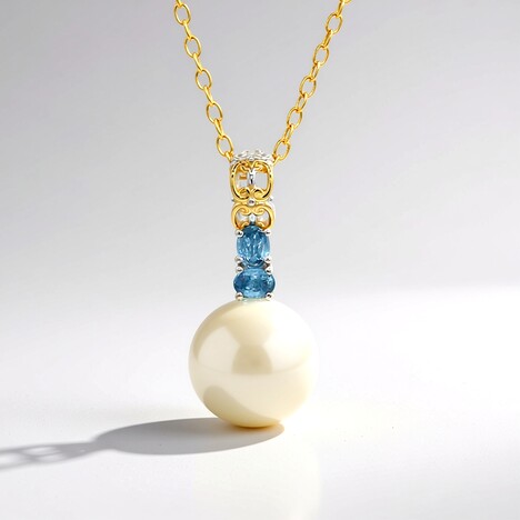 Collana in argento con Perla d'Acqua Dolce Bianca (Gems en Vogue)