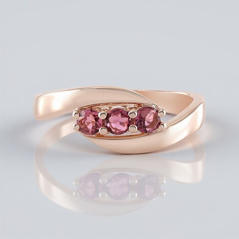 Bague en argent et Tourmaline rose du Nigéria