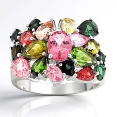 Anillo en plata con Turmalina rosa de Brasil (de Melo Essence)