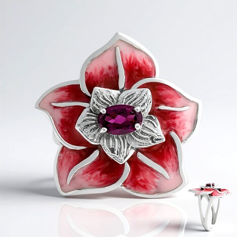 Anello in argento con Rodolite (MONOSONO COLLECTION)