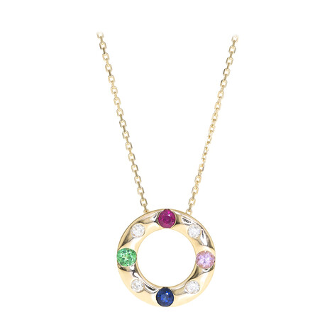 Gouden halsketting met een AAA Mozambique robijn (CIRARI)