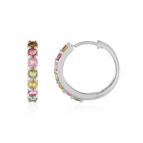 Fancy Tourmaline Silver Earrings