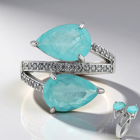 Anello in argento con Quarzo blu pastello
