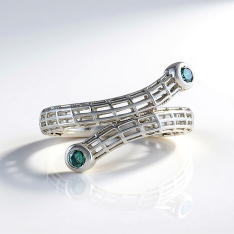 Anello in oro con Diamante Blu I2 (Ornaments by de Melo)