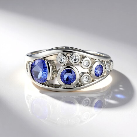 Anello in argento con Tanzanite