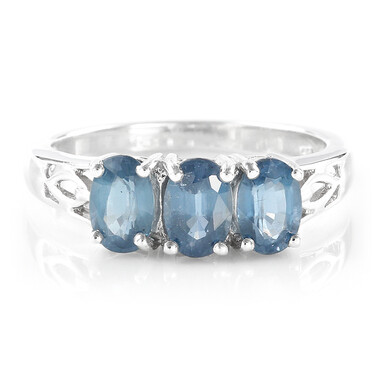 Anello in argento con Cianite Peacock