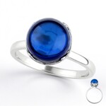 Anello in argento con Ambra Blu Colombiana (dagen)