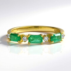 Anello in oro con Smeraldo Zambia AAA