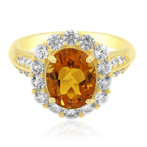 Madeira-Citrin-Silberring