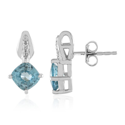 Boucles d'oreilles en argent et Zircon de Ratanakiri