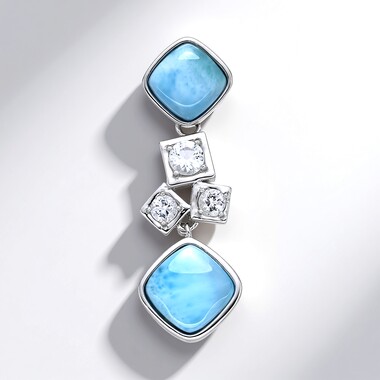 Zawieszka ze srebra - Larimar