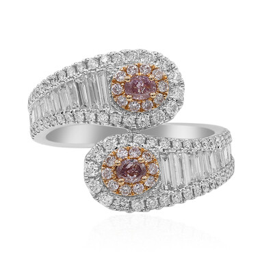 Pinkfarbener I1 Diamant-Goldring (CIRARI)