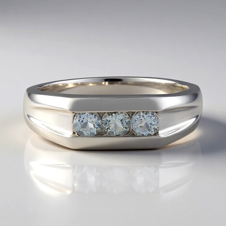 Bague en argent et Aigue-marine du Brésil