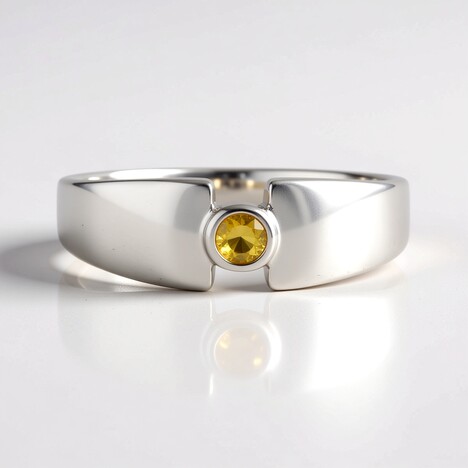 Anello in argento con Zaffiro Ceylon Giallo