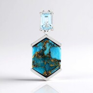 Mojave Blue Copper Turquoise Silver Pendant (Faszination Türkis)