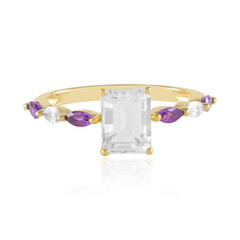 Zilveren ring met een witte topaas