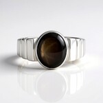 Anello in argento con Zaffiro Stellato Nero (de Melo Essence)