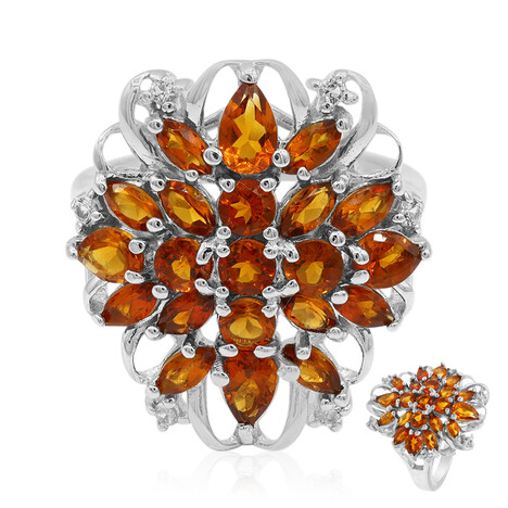 Madeira-Citrin-Silberring