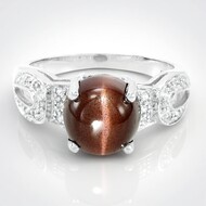 Anillo en plata con Escapolita ojo de gato