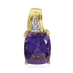 Gouden hanger met een bosbes kwarts