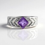 Anello in argento con Ametista Uruguay (de Melo Essence)