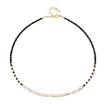 Zilveren halsketting met zwarte spinelstenen