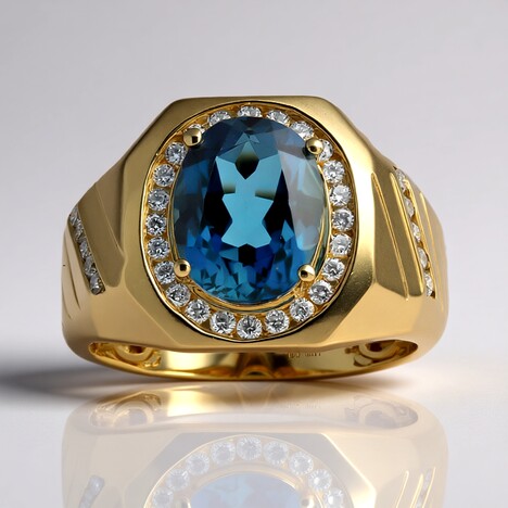 Anello in oro con Topazio Blu Londra (CIRARI)