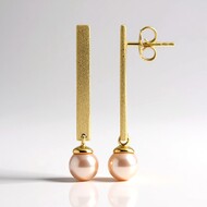 Orecchini in argento con Perla Ming Porpora (TPC)