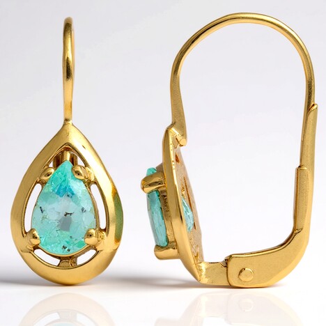 Boucles d'oreilles en or et Tourmaline Paraïba (CUSTODANA)