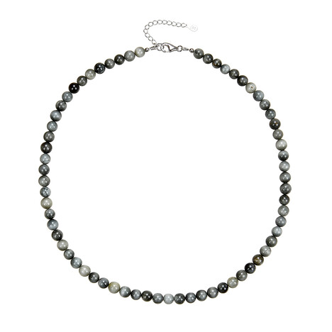 Quarz-Katzenauge-Silberhalskette