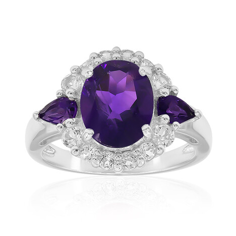 Anello in argento con Ametista Zambiana