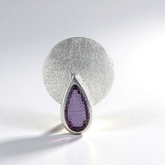 Ciondolo in argento con Ametista Rose de France (MONOSONO COLLECTION)