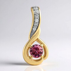 Ciondolo in oro con Zaffiro Padparadscha