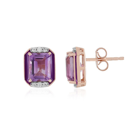 Orecchini in argento con Ametista Rose de France (Adela Silber)