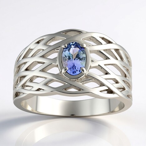 Anello in argento con Tanzanite Lilla Non Riscaldata