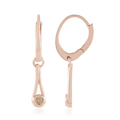 Orecchini in argento con Diamante Champagne I2