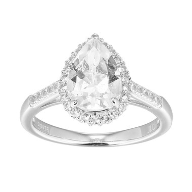 Anillo en plata con Topacio blanco