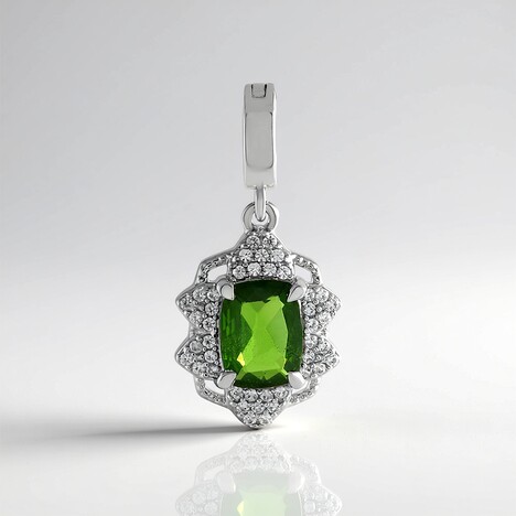 Ciondolo in argento con Diopside Russo