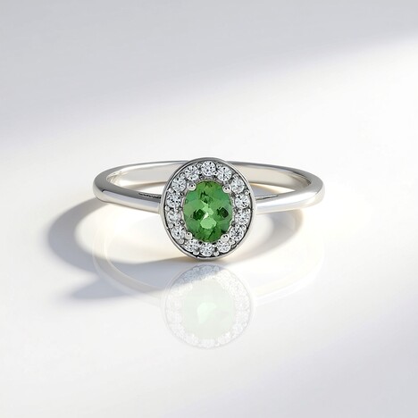 Anello in argento con Apatite Cromo