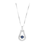 Collana in oro con Zaffiro Ceylon Blu