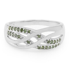 Bague en argent et Diamant fantaisie